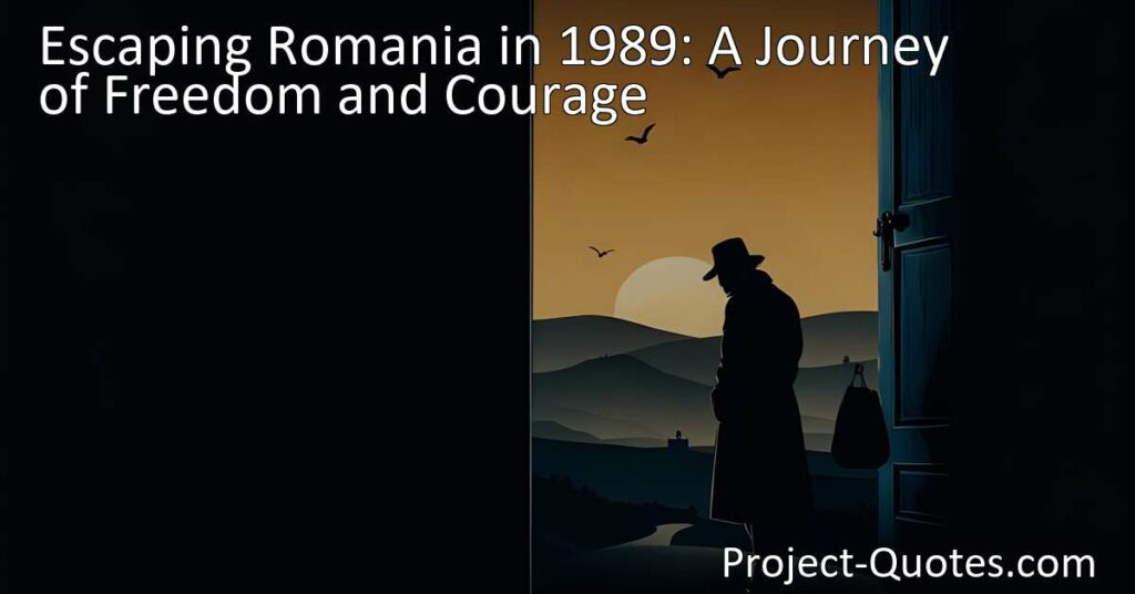 Experience the Journey of Freedom and Courage: Escaping Romania in 1989. Read about the hardships faced