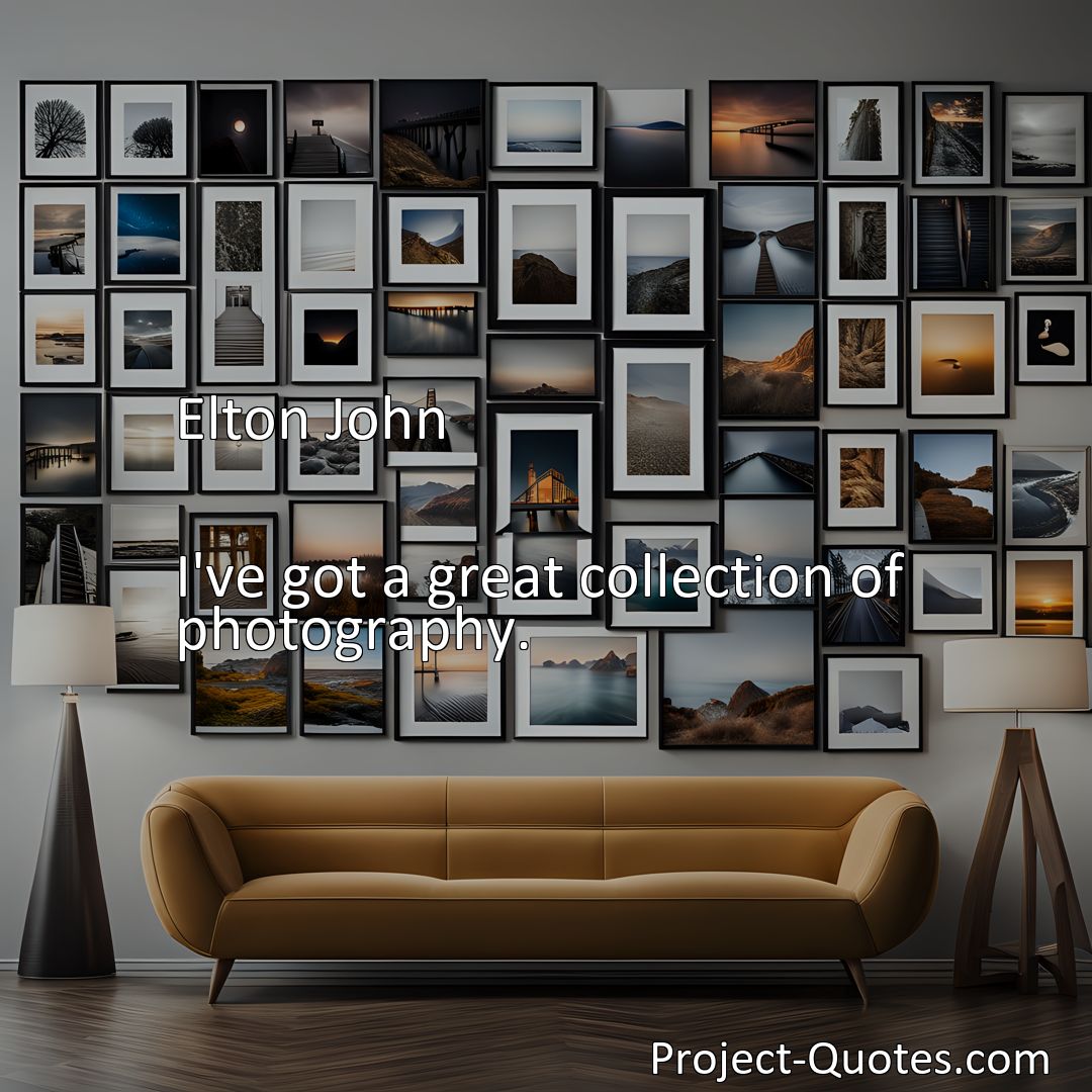 Freely Shareable Quote Image I've got a great collection of photography.>