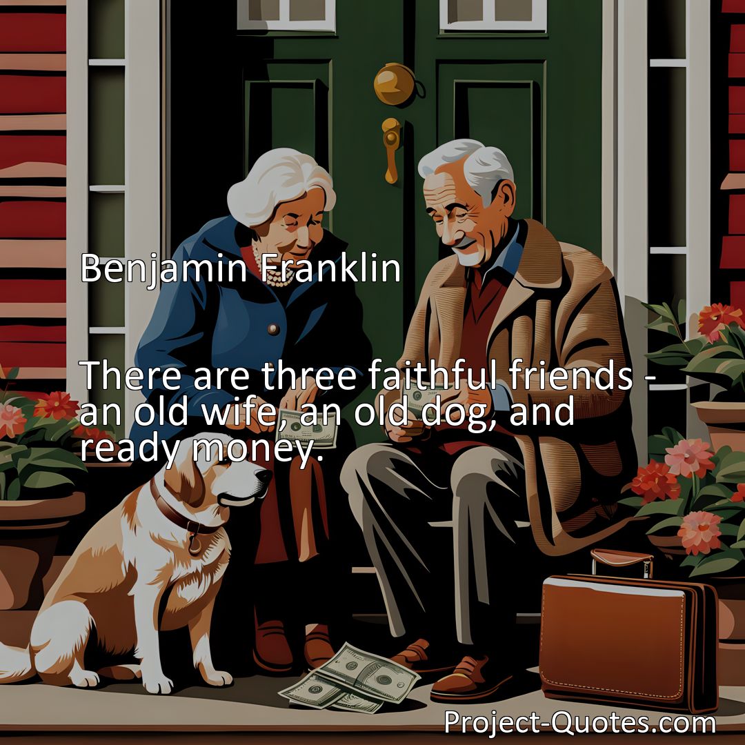 Freely Shareable Quote Image There are three faithful friends - an old wife, an old dog, and ready money.>