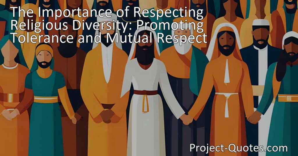 Discover the importance of respecting religious diversity for a harmonious society. Embrace tolerance and mutual respect through open dialogue and education. Respecting individual autonomy and refraining from proselytizing fosters inclusivity.