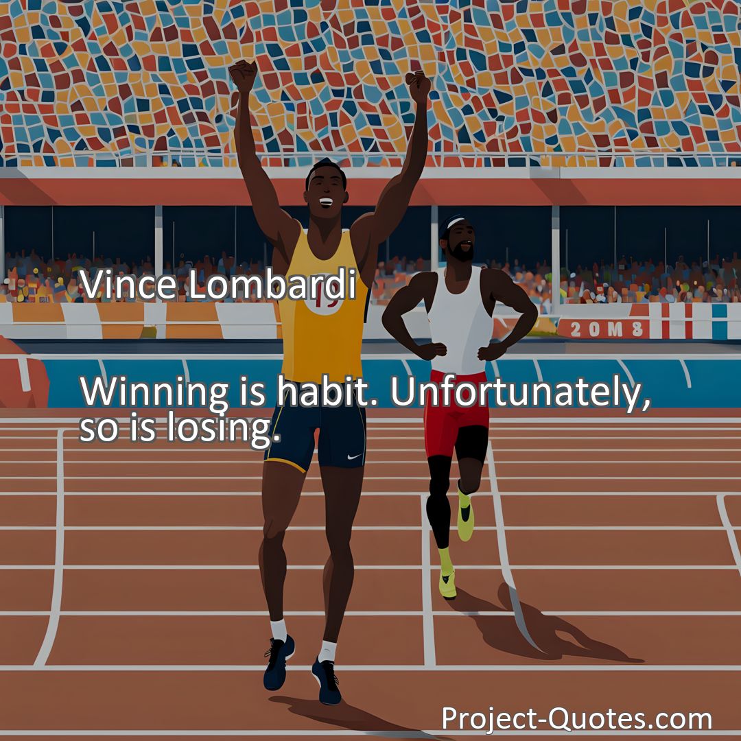 Freely Shareable Quote Image Winning is habit. Unfortunately, so is losing.