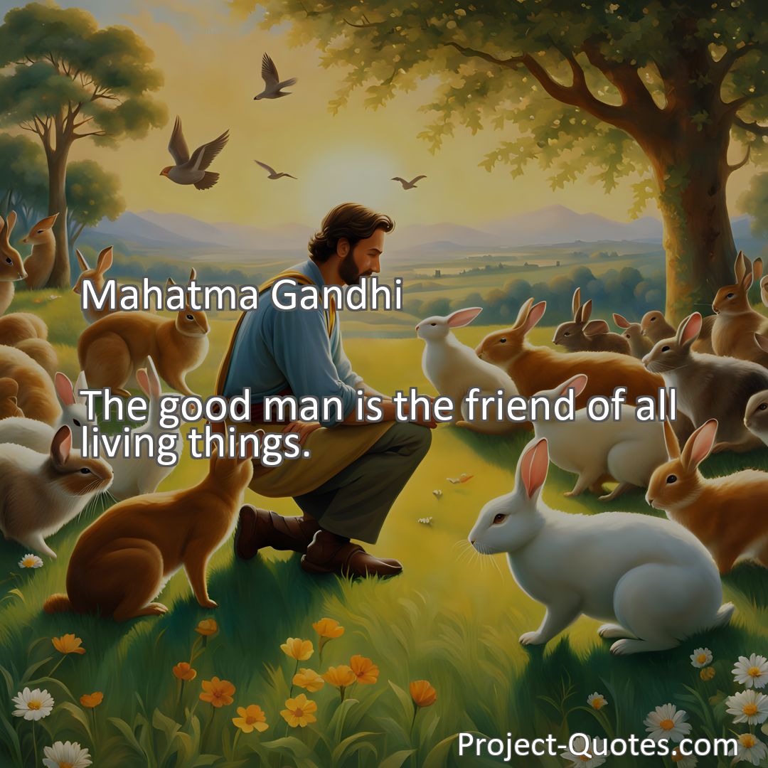 Freely Shareable Quote Image The good man is the friend of all living things.