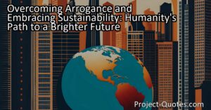 Discover how overcoming arrogance and embracing sustainability can lead humanity to a brighter future. Learn how intelligence