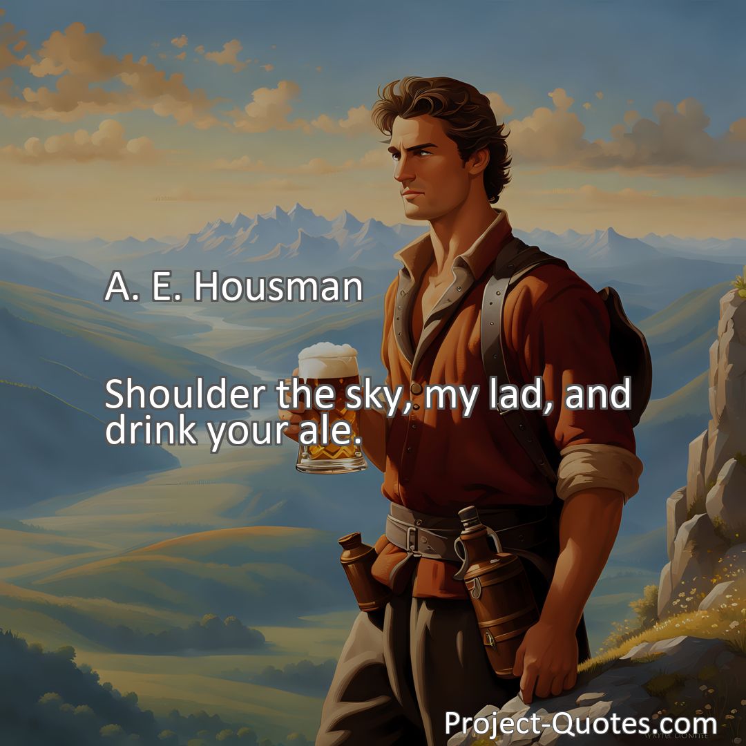 Freely Shareable Quote Image Shoulder the sky, my lad, and drink your ale.