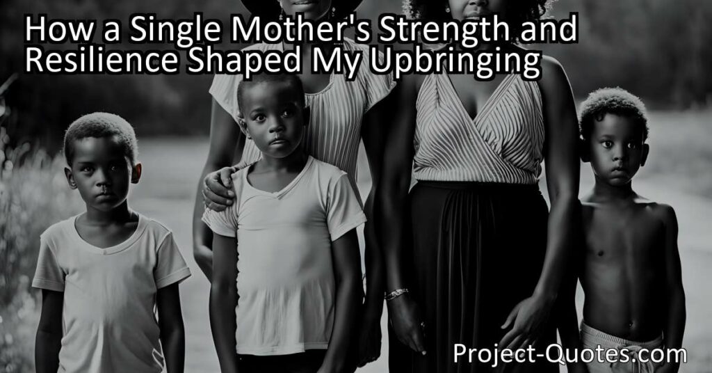 Discover the extraordinary strength of a single mother who raised four kids after the untimely death of their father. Witness the lasting impact of resilience and determination on a child's upbringing.