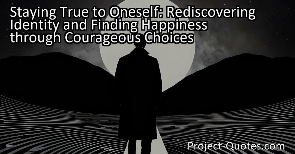 Rediscover your identity and find happiness by staying true to yourself. Learn the dangers of people-pleasing and the courage it takes to walk away from compromising situations. Embrace your uniqueness and pursue your dreams.