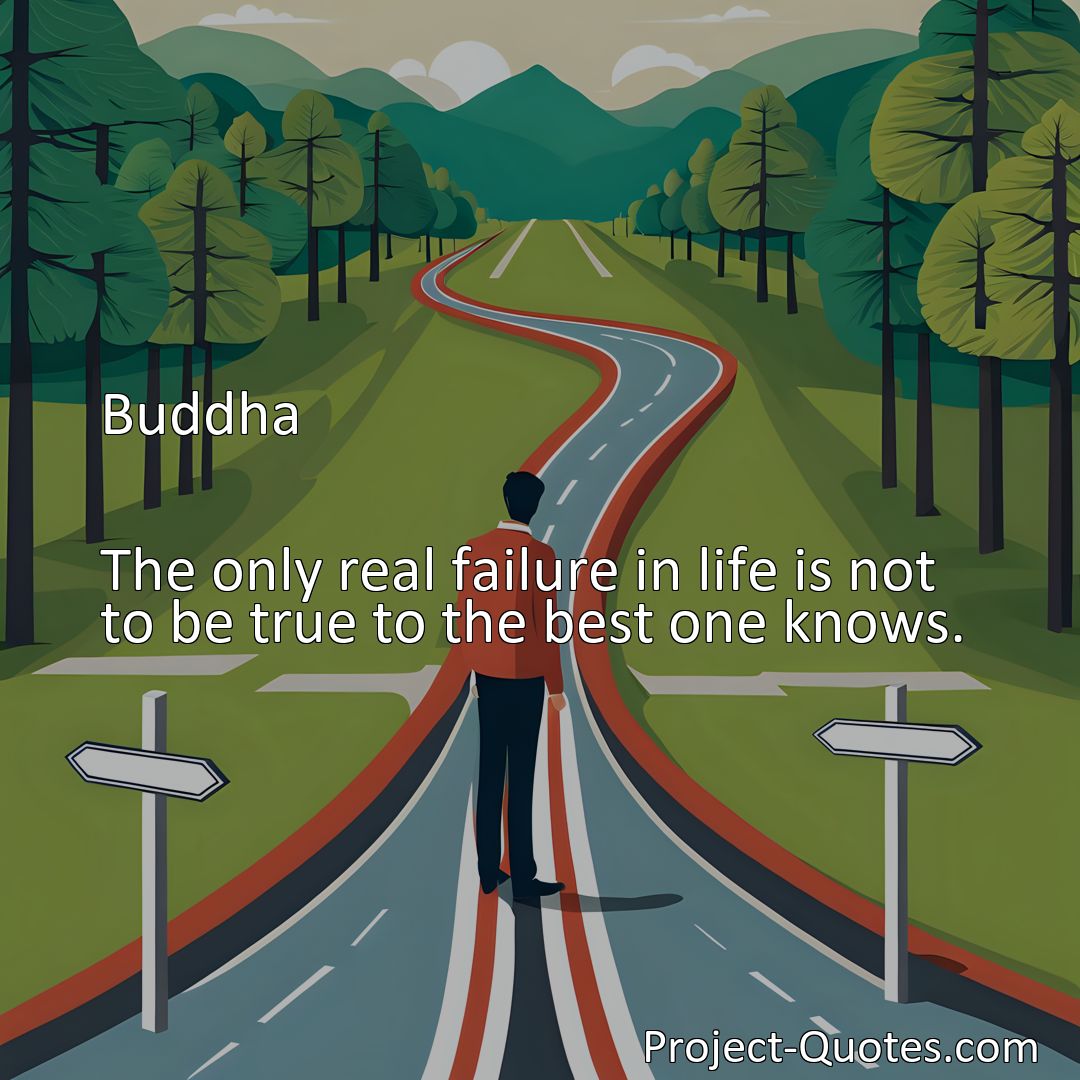 Freely Shareable Quote Image The only real failure in life is not to be true to the best one knows.