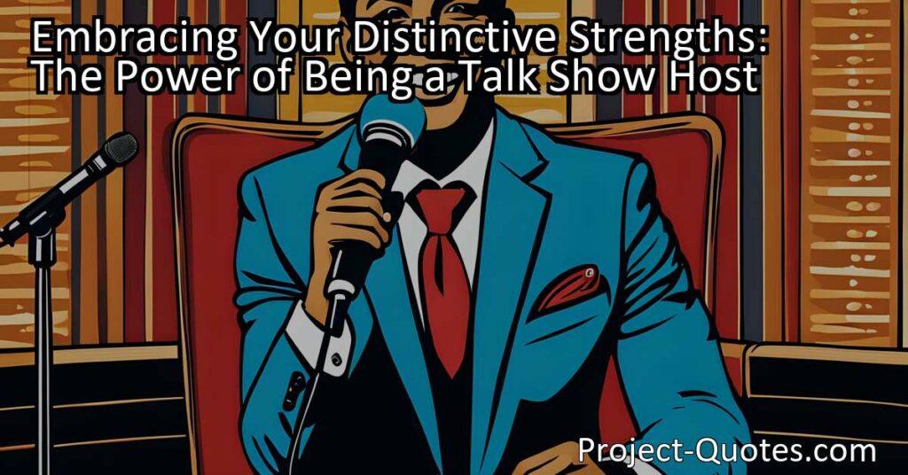 Discover the power of being a talk show host and embracing your unique strengths. Find success in entertainment beyond singing