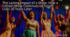 Discover the lasting impact of a certain show that continues to touch lives 20 years later. Learn how the cast and crew created something meaningful and became icons in a cultural phenomenon. Find out why their work resonates with people from all walks of life and how it has made a difference.