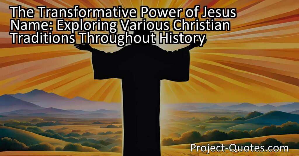 Discover the incredible power of Jesus' name as we explore its significance across various Christian traditions throughout history. From nourishment and transcendence to resurrection and beautification