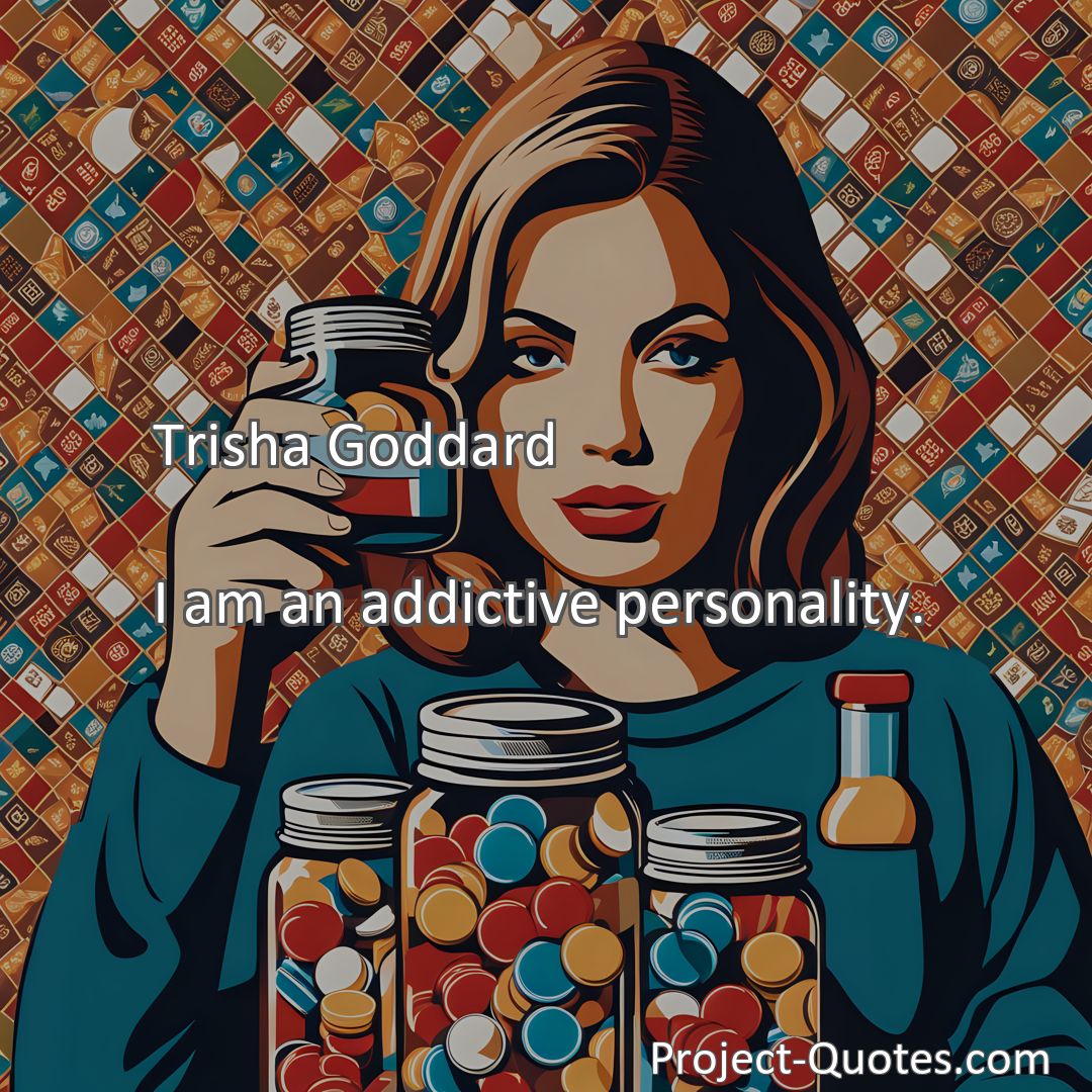 Freely Shareable Quote Image I am an addictive personality.