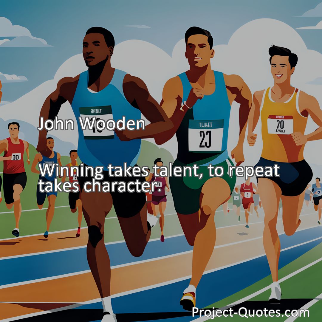 Freely Shareable Quote Image Winning takes talent, to repeat takes character.