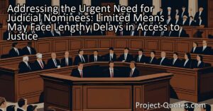 Addressing the Urgent Need for Judicial Nominees: Limited Means May Face Lengthy Delays in Access to Justice
