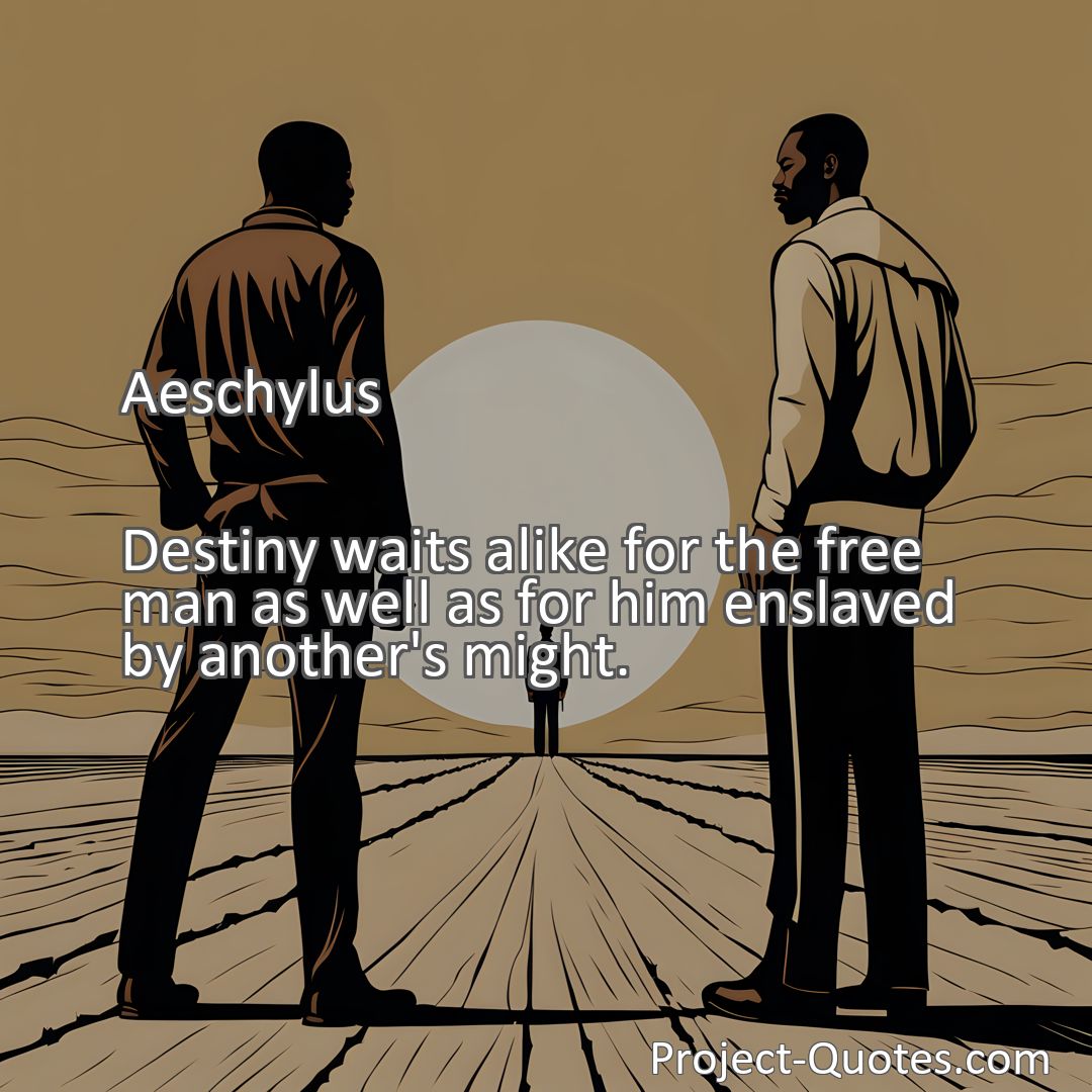 Freely Shareable Quote Image Destiny waits alike for the free man as well as for him enslaved by another's might.
