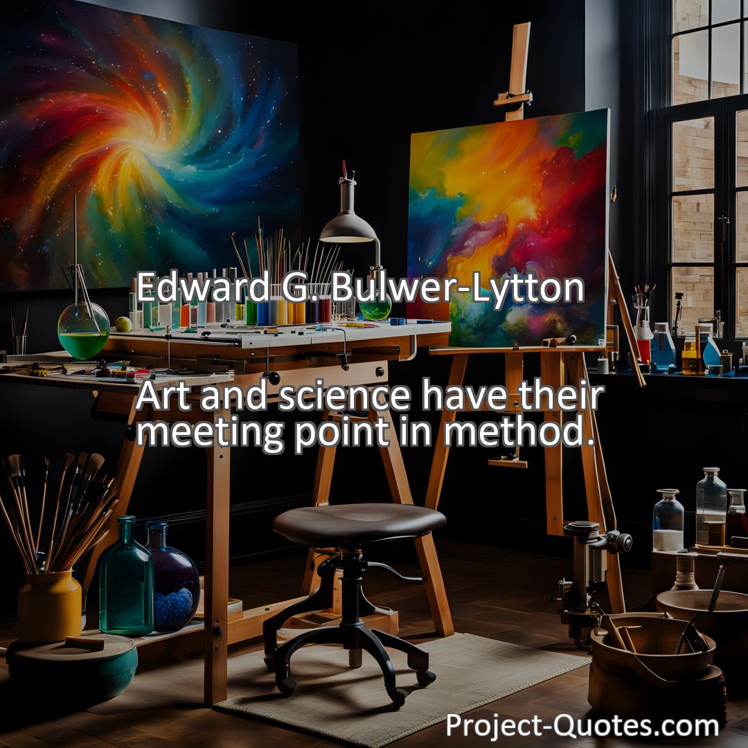 Freely Shareable Quote Image Art and science have their meeting point in method.
