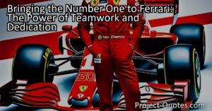 "Bringing the Number One to Ferrari: The Power of Teamwork and Dedication" is a captivating tale of Michael Schumacher's journey to success in Formula One racing. Through the power of teamwork