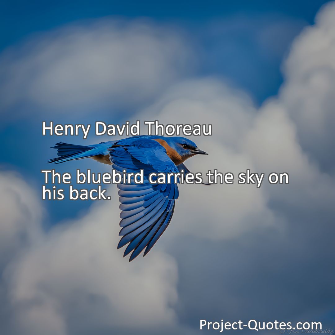 Freely Shareable Quote Image The bluebird carries the sky on his back.