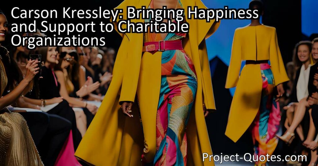 Carson Kressley: Spreading Joy and Support Through Philanthropy
