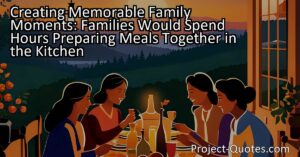 Creating Memorable Family Moments: Families Would Spend Hours Preparing Meals Together in the Kitchen