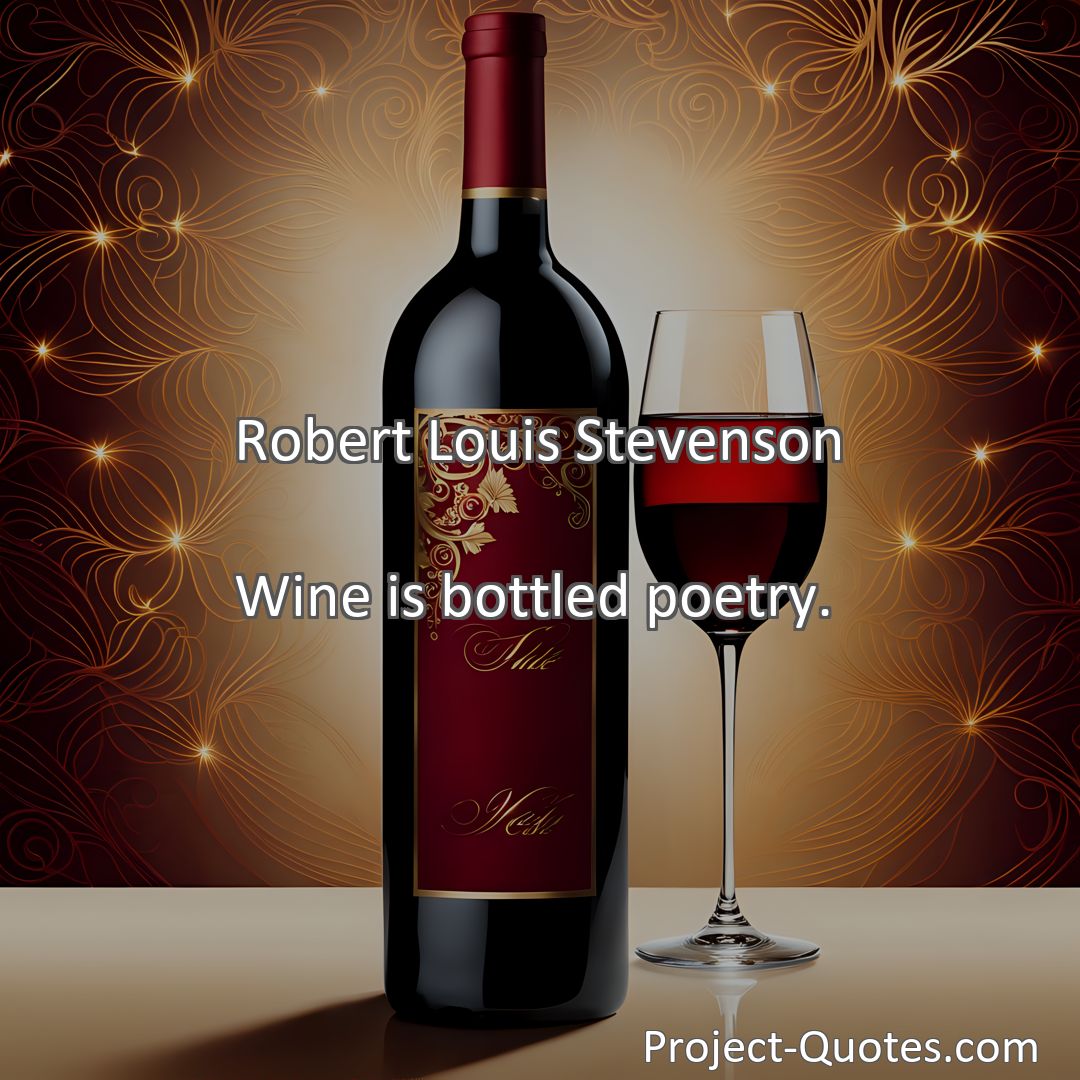 Freely Shareable Quote Image Wine is bottled poetry.