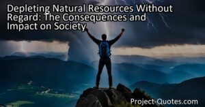 Depleting Natural Resources Without Regard: The Consequences and Impact on Society