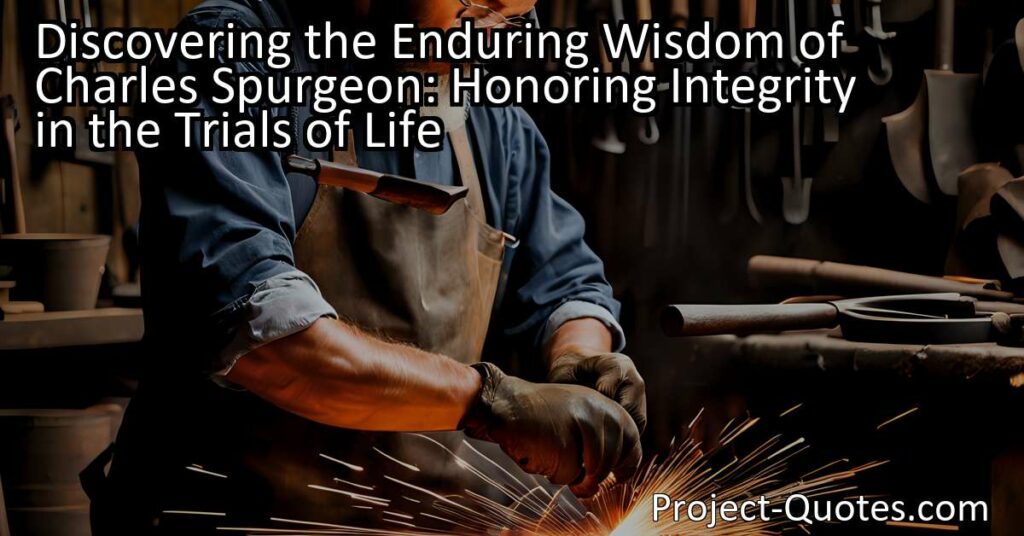 "Discovering the Enduring Wisdom of Charles Spurgeon: Honoring Integrity in the Trials of Life" explores the profound insights of Charles Spurgeon