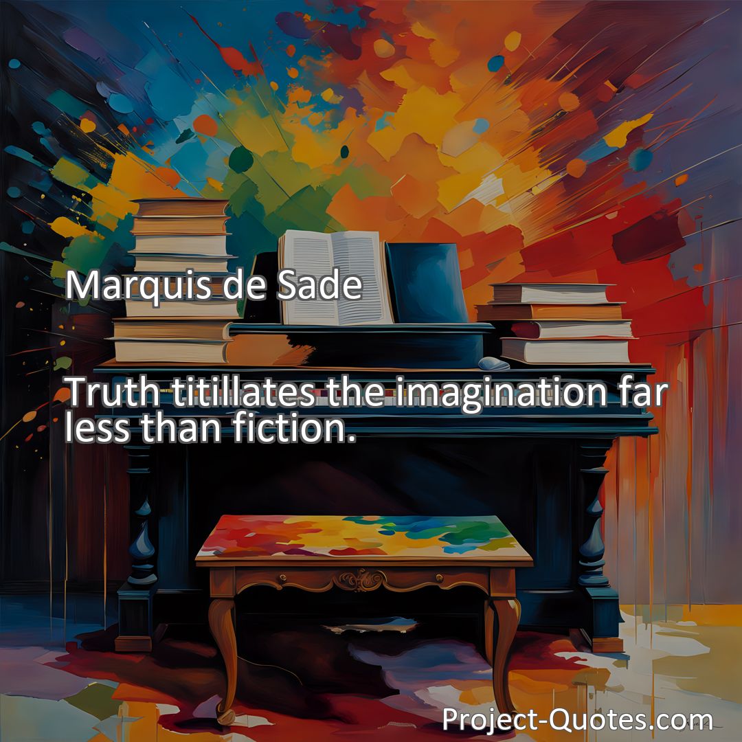Freely Shareable Quote Image Truth titillates the imagination far less than fiction.