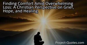 The article "Finding Comfort Amid Overwhelming Loss: A Christian Perspective on Grief