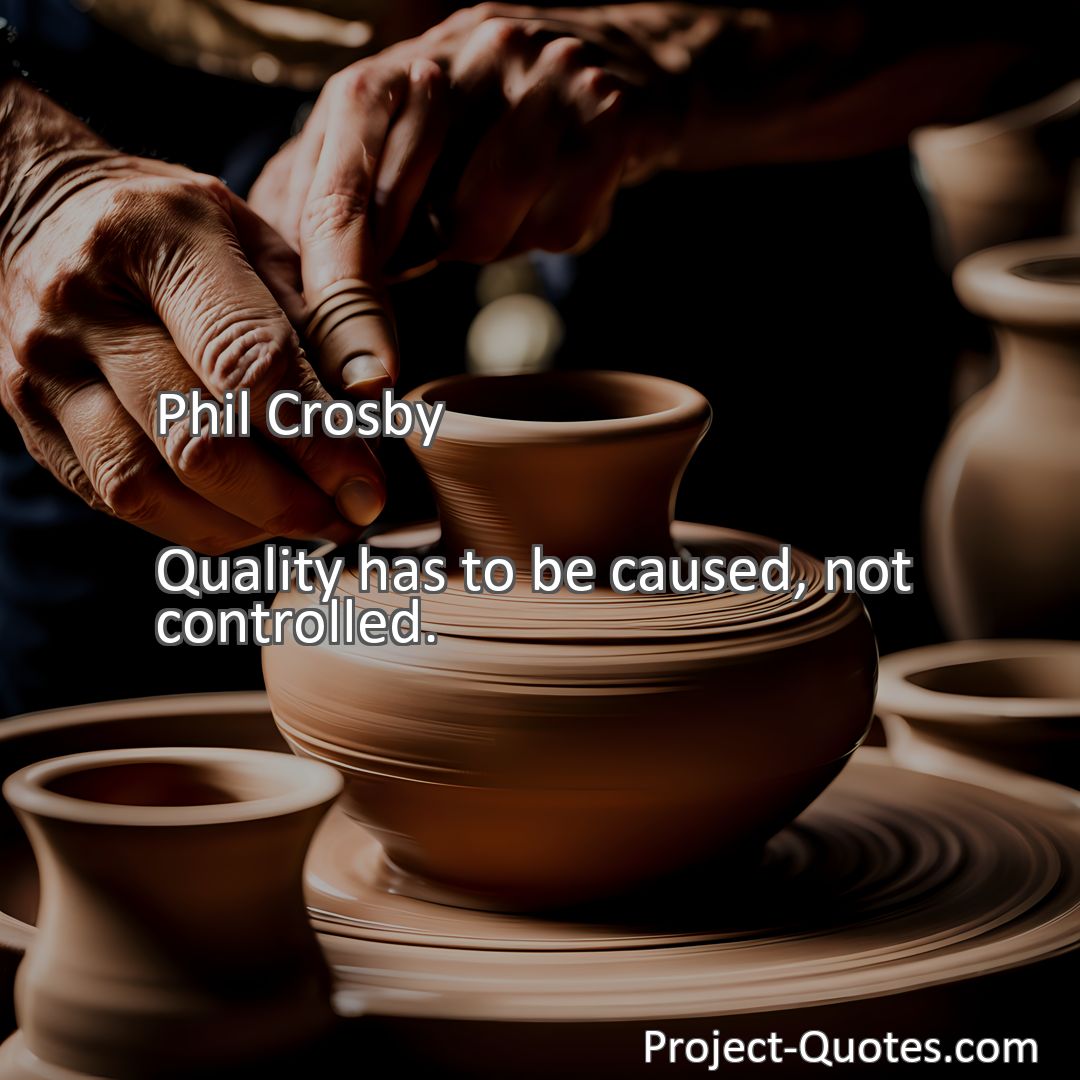 Freely Shareable Quote Image Quality has to be caused, not controlled.