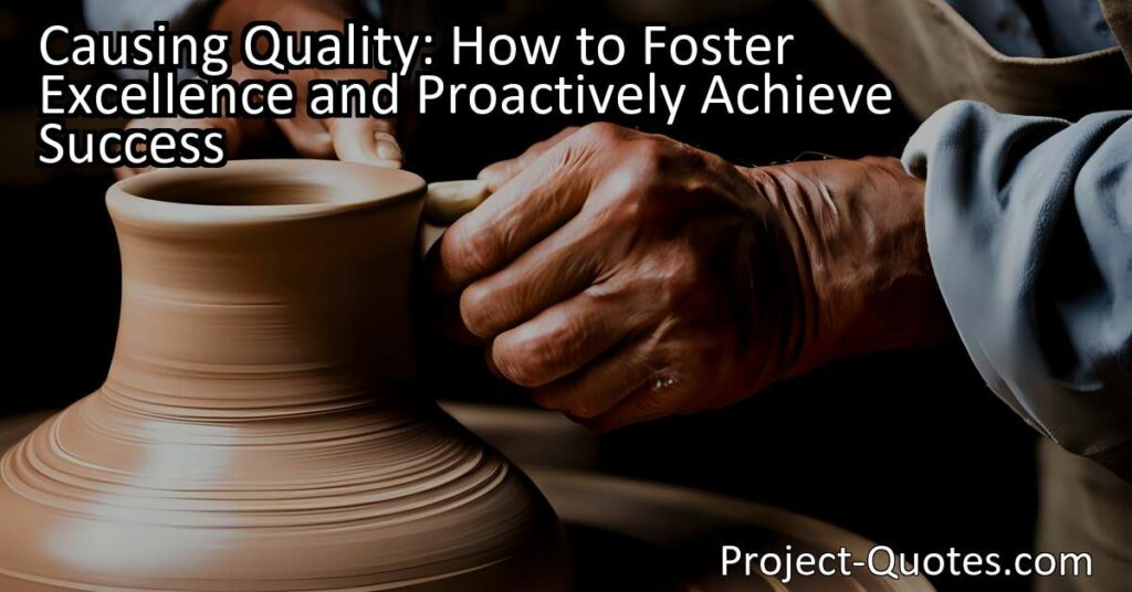 "Causing Quality: How to Foster Excellence and Proactively Achieve Success"