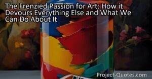 The Frenzied Passion for Art: How it Devours Everything Else and What We Can Do About It