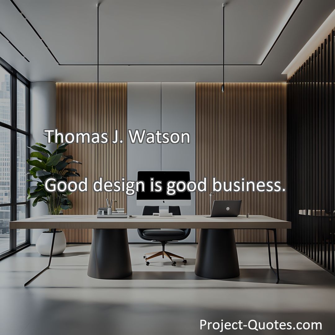 Freely Shareable Quote Image Good design is good business.