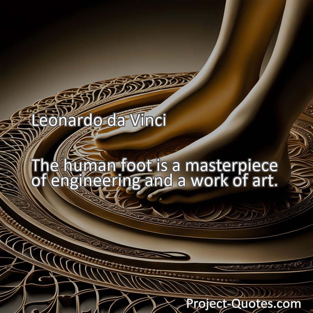 Freely Shareable Quote Image The human foot is a masterpiece of engineering and a work of art.