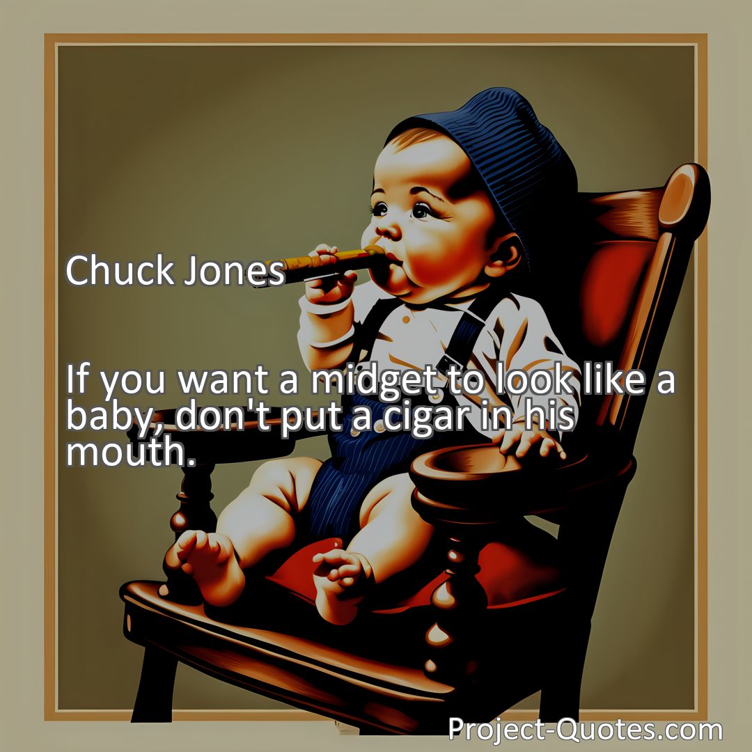 Freely Shareable Quote Image If you want a midget to look like a baby, don't put a cigar in his mouth.