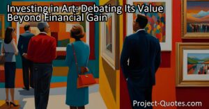 Investing in Art: Debating Its Value Beyond Financial Gain