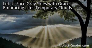 Let Us Face Gray Skies with Grace: Embracing Life's Temporary Clouds