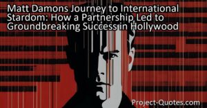 Matt Damon's inspiring journey to international stardom showcases how a partnership with childhood friend Ben Affleck led to groundbreaking success in Hollywood. From facing rejections and struggling in the film industry to landing his breakthrough role in "The Bourne Identity