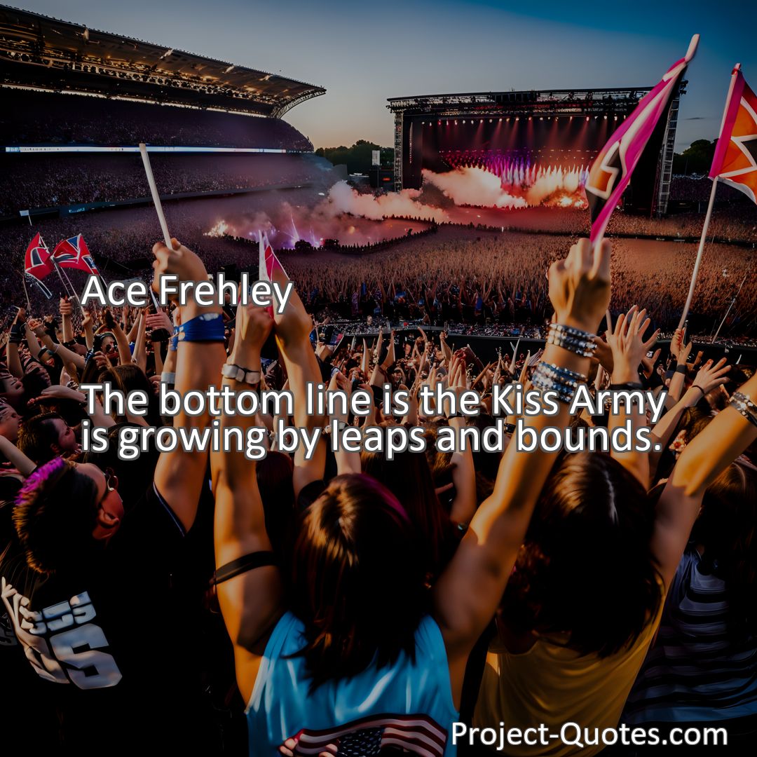 Freely Shareable Quote Image The bottom line is the Kiss Army is growing by leaps and bounds.