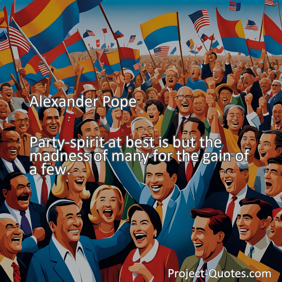 Freely Shareable Quote Image Party-spirit at best is but the madness of many for the gain of a few.