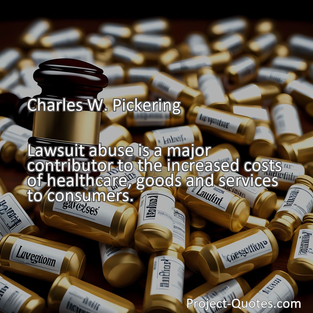 Freely Shareable Quote Image Lawsuit abuse is a major contributor to the increased costs of healthcare, goods and services to consumers.