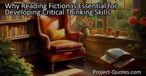 Reading fiction helps develop critical thinking skills by immersing readers in stories that require analysis and interpretation. As we explore characters