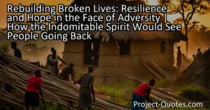 Rebuilding Broken Lives: Resilience and Hope in the Face of Adversity | How the Indomitable Spirit Would See People Going Back