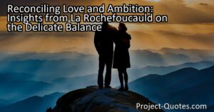 La Rochefoucauld astutely observes the delicate balance between love and ambition in the human experience. He highlights how ambition can often lead individuals away from love