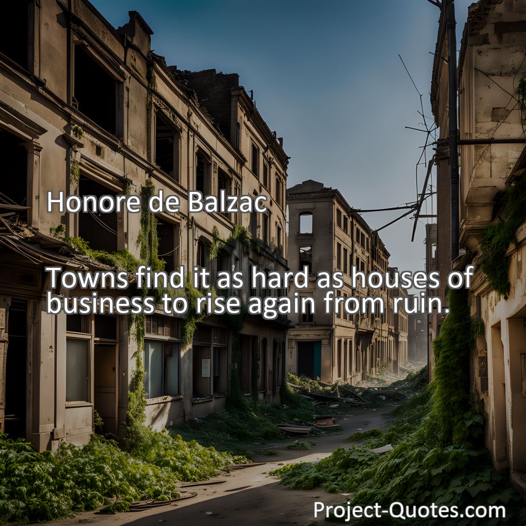 Freely Shareable Quote Image Towns find it as hard as houses of business to rise again from ruin.