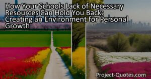How Your Schools Lack of Necessary Resources Can Hold You Back: Creating an Environment for Personal Growth