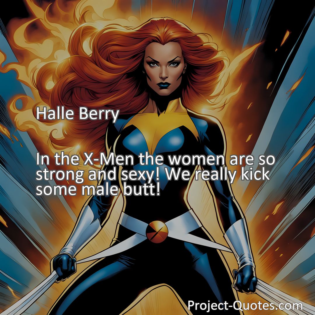 Freely Shareable Quote Image In the X-Men the women are so strong and sexy! We really kick some male butt!