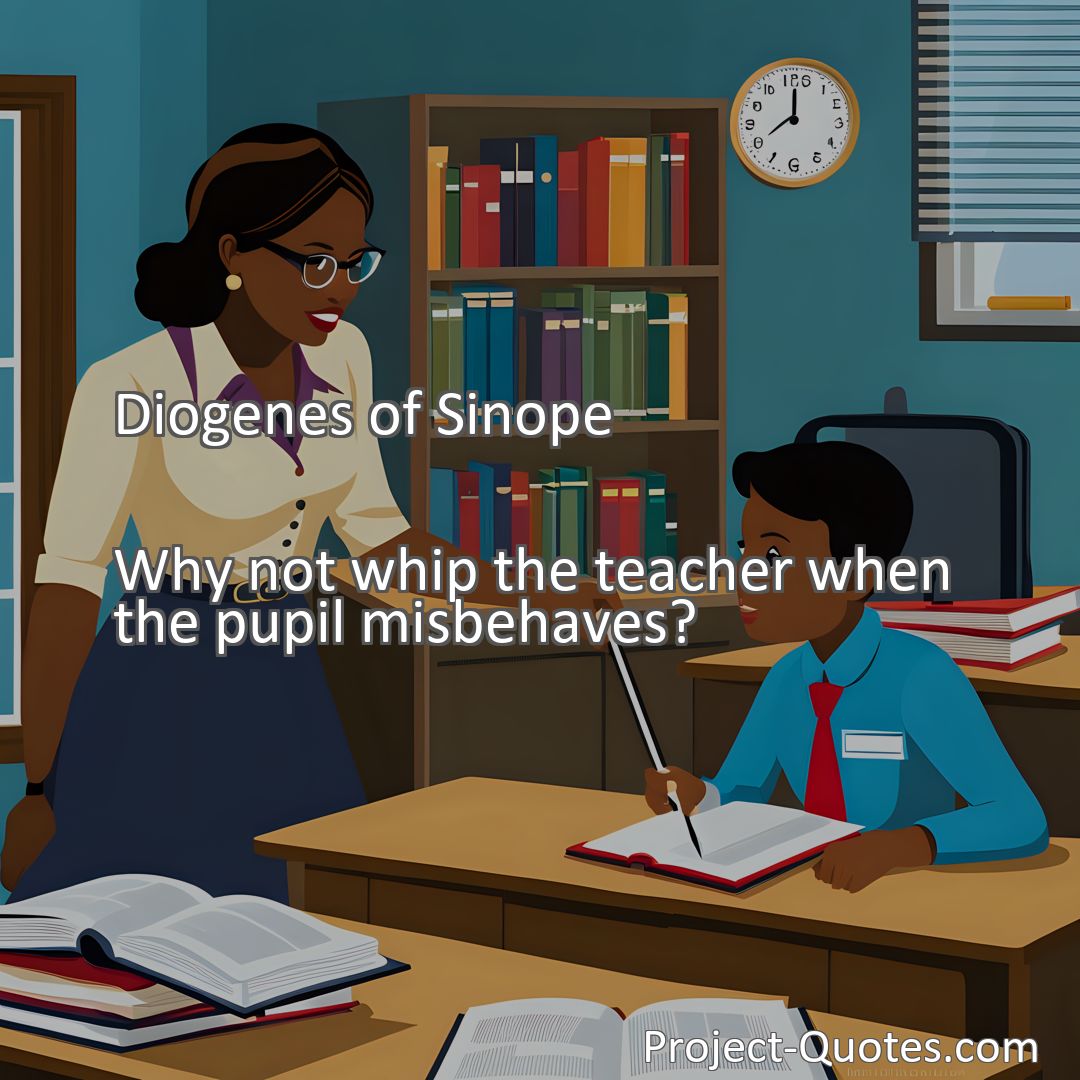 Freely Shareable Quote Image Why not whip the teacher when the pupil misbehaves?