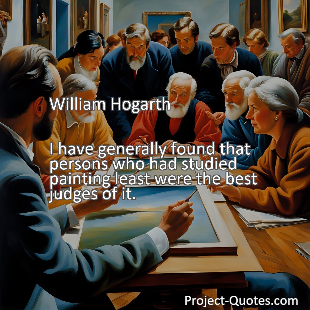 Freely Shareable Quote Image I have generally found that persons who had studied painting least were the best judges of it.