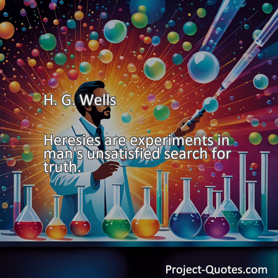 Freely Shareable Quote Image Heresies are experiments in man's unsatisfied search for truth.