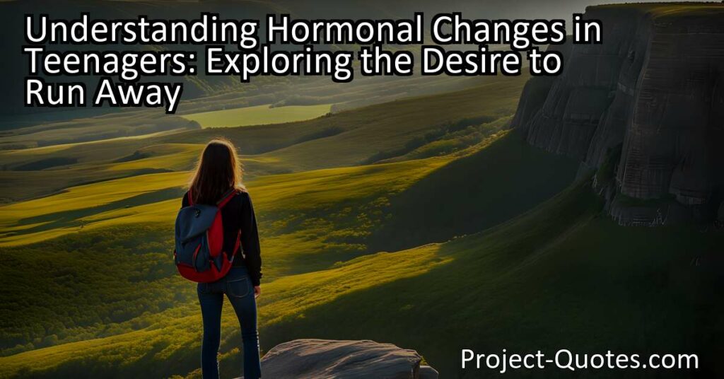 "Understanding Hormonal Changes in Teenagers: Exploring the Desire to Run Away" delves into the reasons why many teenagers yearn to escape from their daily pressures. These desires are often fueled by the unique challenges teenagers face during adolescence